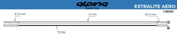 Alpina Extralite Aero 14g J-Bend Black Spokes
